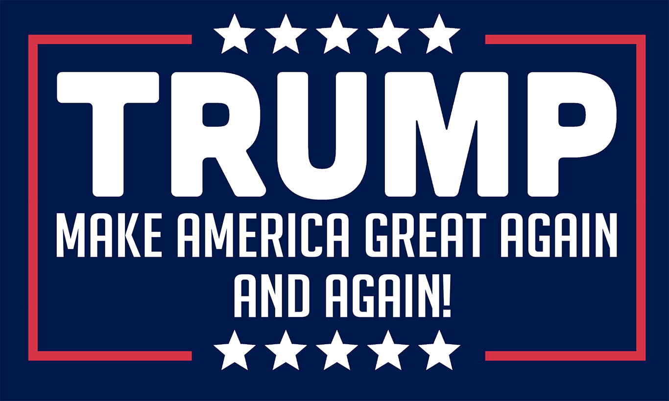 Trump 2024 - Make America Great Again and Again Blue - Bumper Sticker